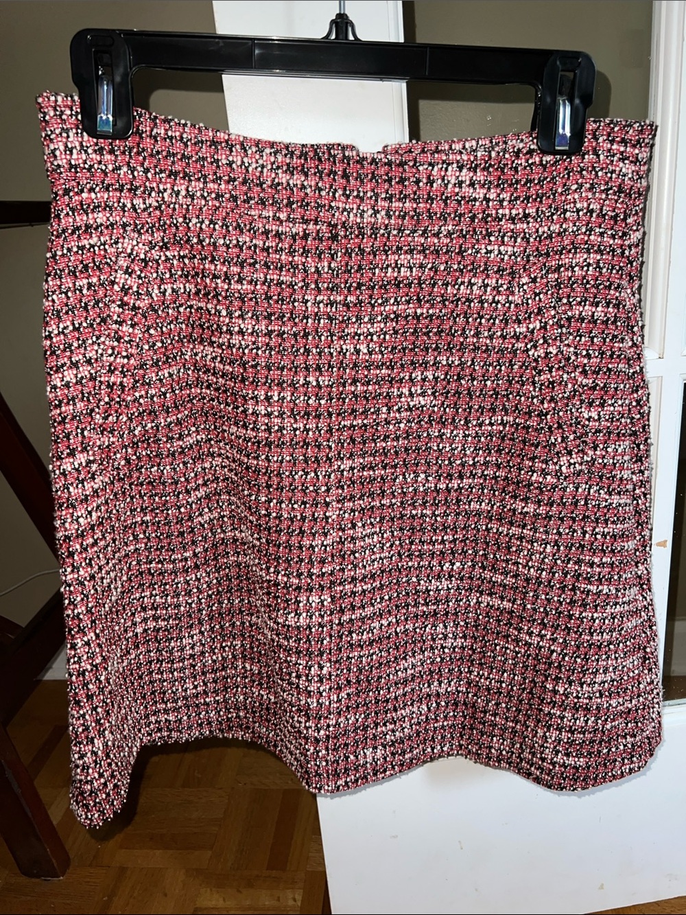 Women’s Tweed A-Line Skirt in Red, Black and White